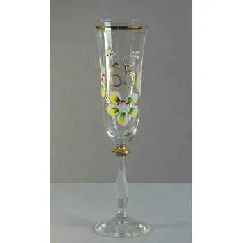 Sklenice Výroční sklenice Angela - flétna, 65let čirá