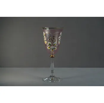 Sklenice Jubilejní sklenice na víno Angela 45 let (250ml růžová)