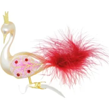 Vánoční ozdoba Vánoční ozdoba Labuť v barvě šampaň a skleněnými kameny