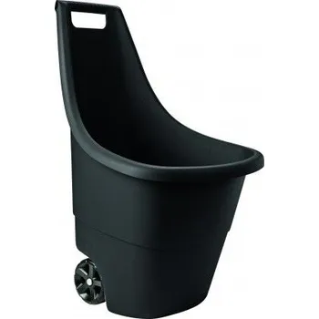 Zahradní vozík Plastový zahradní vozík s kolečky 50 l, černý