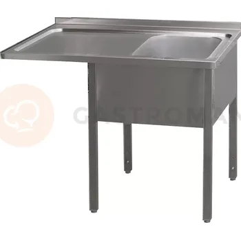 Nerezový dřez Nerezový mycí stůl s jednokomorovým dřezem na pravé straně bez police 1600x700x900 mm | REDFOX, MSJOL/M-160x70x90