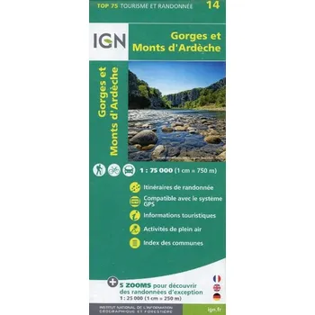 IGN Karte, Tourisme et Randonnée Monts d'Ardèche