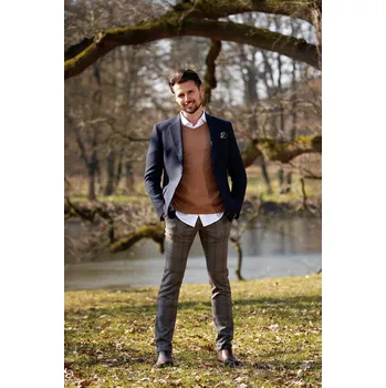 Pánské sako Pánské sako Barva: Modrá, Velikost: 29, Střih: SLIM FIT