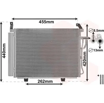 Klimatizace automobilu Kondenzátor, klimatizace VAN WEZEL 82005245