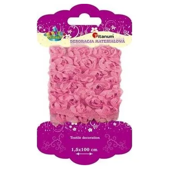 Set školních potřeb Wstążka tiulowa kwiatuszki jasnoróżowe