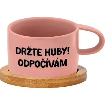 Hrnek makronka - Držte huby, odpočívám Barva hrnečku: Růžová