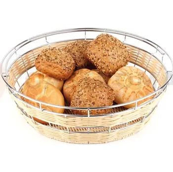 Kulatý košík - polyrattan, zmocněný poklop roll-top Ø 400x152 mm | APS, Economic