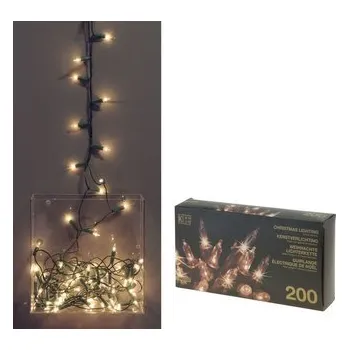 Vánoční dekorace Světla vánoční 200 žárovek, teplá bílá, 19,9 m