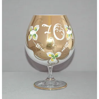 Sklenice Výroční sklenice Natálie na koňak 70let Opál