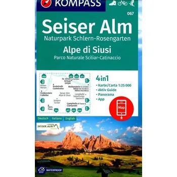 KOMPASS Wanderkarte 067 Seiser Alm, Naturpark Schlern-Rosengarten / Alpe di Siusi, Parco Naturale Sciliar-Catinaccio 1:25.000