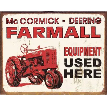 Plechová cedule Plechová cedule Farmall - Equip Used Here 40 cm x 32 cm