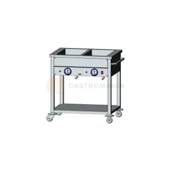 Stolní pila Vodní lázeň elektrická, 2 komorová, 800x600x850 mm s policí, pojízdná, 1,6 kW | EGAZ, BE-2JS