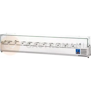 Chladící vitrína, nastavitelná se sklem, 2000 mm, 10x GN 1/4 | STALGAST, 834141