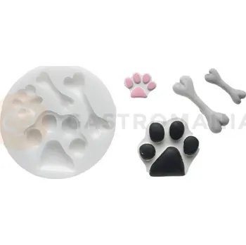 Výroba svíčky Forma na cukrovou hmotu SLK 203 - psí tlapky a kosti, 45x14 mm | SILIKOMART, Sugarflex Paws & Bons