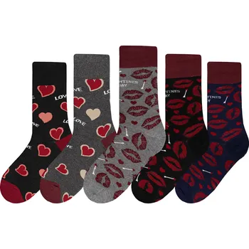 Pánské ponožky DARRÉ Pánské ponožky vysoké Valentýnský polibek Velikost: 43 - 46