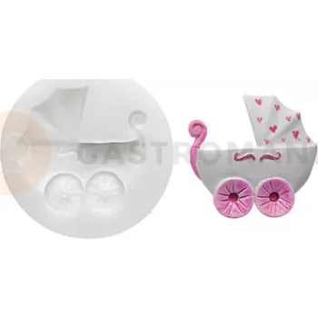 Výroba svíčky Forma na cukrovou hmotu SLK 201 - kočárek, 51x50 mm | SILIKOMART, Sugarflex Stroller