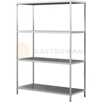 Závěsné křeslo Regálový díl svařovaný z nerezové oceli, 4 plné police 1400x400x2000 mm | ASBER, SSF-144/20