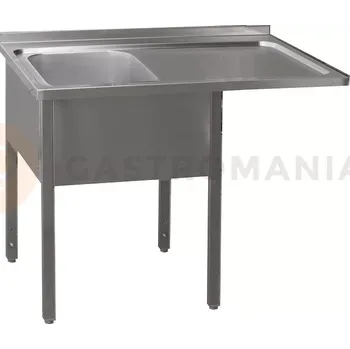 Nerezový dřez Nerezový mycí stůl s jednokomorovým dřezem na levé straně bez police 1200x700x900 mm | REDFOX, MSJOP/M-120x70x90