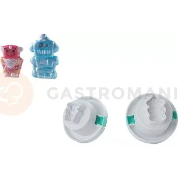 Výroba svíčky Vykrajovátka na těsto s razítkem ve tvaru robota, komplet 2 ks | SILIKOMART, TAG08 Cutter Robot