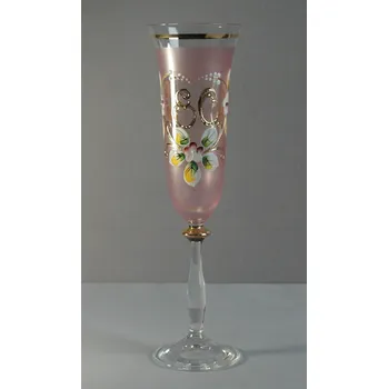 Sklenice Výroční sklenice Angela - flétna 80let růžová