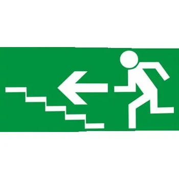 Značení Úniková fotoluminiscenční bezpečnostní tabulka - Únikové schodiště vlevo nahoru