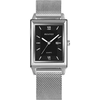 Hodinky Luxusní dámské hranaté náramkové hodinky - Stříbrný