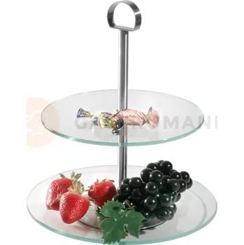 Stojan na sedlo Etažér skleněný 2-patrový 210/250x290 mm | CONTACTO, 3226/002