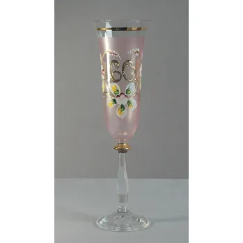 Sklenice Výroční sklenice Angela 60let, růžová