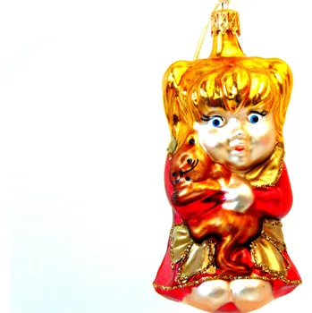 Vánoční ozdoba Vánoční ozdoba Panenka s kočičkou F402