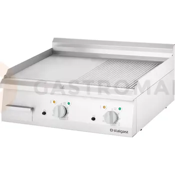 Kuchyňský gril Grilovací deska, elektrická 800x700x250 mm, hladká/žebrovaná, 8,1 kW | STALGAST, 9731300
