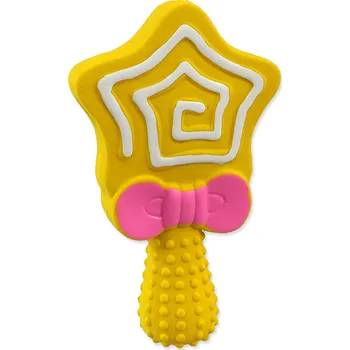 Hračka DOG FANTASY Latex lízátko hvězda se zvukem mix barev 13cm