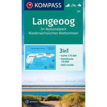 KOMPASS Wanderkarte 731 Langeoog im Nationalpark Niedersächsisches Wattenmeer 1:15.000