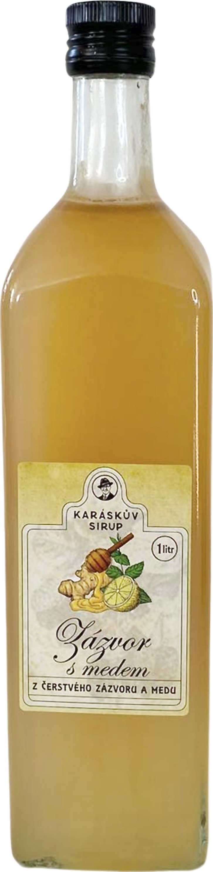 foto Sirup Kalabria Karáskův sirup zázvor s medem 1 l