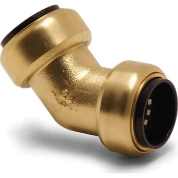 Úhlová spojka 45° (mosaz), trubka 15 mm