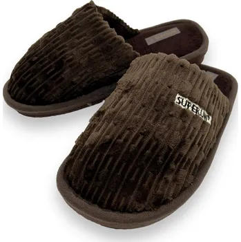 Pánské pantofle Superun Pánské hnědé domácí papuče 04 Barva: Hnědá, Velikost: 40