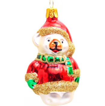 Vánoční ozdoba Vánoční ozdoba Medvídek se zelenou šálou 3346