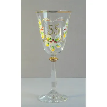 Sklenice Jubilejní sklenice na víno Angela 55 let (250ml čirá)