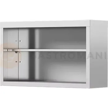 Kuchyňská skříňka Otevřená skříňka z nerezové oceli, závěsná 800x300x600 mm | ASBER, HC-83