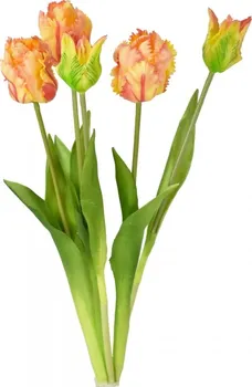 Umělá květina Harasim Kytice tulipánů 5 ks 46 cm růžová/oranžová