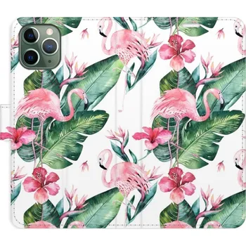 Pouzdro na mobilní telefon Flipové pouzdro iSaprio - Flamingos Pattern - iPhone 11 Pro