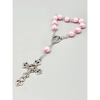 Růženec Desátek č.11 světle růžové perle 2