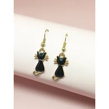 Náušnice Náušnice visací -černé kočky
