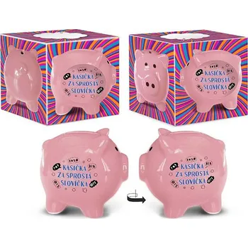 Pokladnička Pokladnička PRASÁTKO, ZA SPROSTÁ SLOVÍČKA, keramika