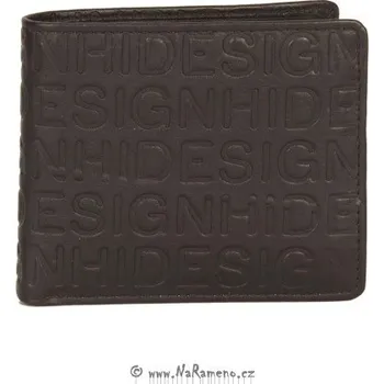 Peněženka Tmavě hnědá tenká peněženka HIDESIGN bez kapsy na drobné s potiskem 20517
