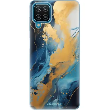 Pouzdro na mobilní telefon Odolné silikonové pouzdro iSaprio - Blue Gold Marble - Samsung Galaxy A12