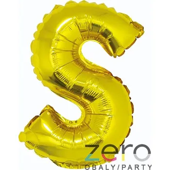 Balónek Balónek nafukovací fóliový 35 cm 'S' - zlatý