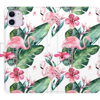 Pouzdro na mobilní telefon Flipové pouzdro iSaprio - Flamingos Pattern - iPhone 11