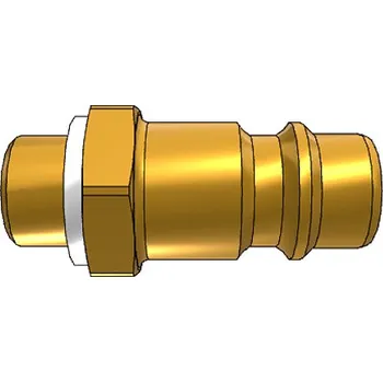 Fitinka MOSAZ vsuvka přímá s volným průtokem G1/4"vně bez ventilu Rectus Parker 26SFAW13MXX