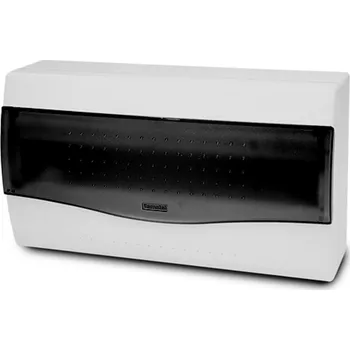 Rozvaděč FAMATEL Rozvodnice NUOVA 3618 IP40, 17,5mod., na omítku, průhl. dveře, 195x350x100mm 3618