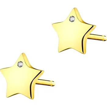Náušnice Zlaté náušnice s diamanty - hvězdy - 0,004 ct - ryzost 585 - 101.253